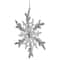Glitter Snowflakes Christmas Ornaments - 6" - White and Silver - 4ct